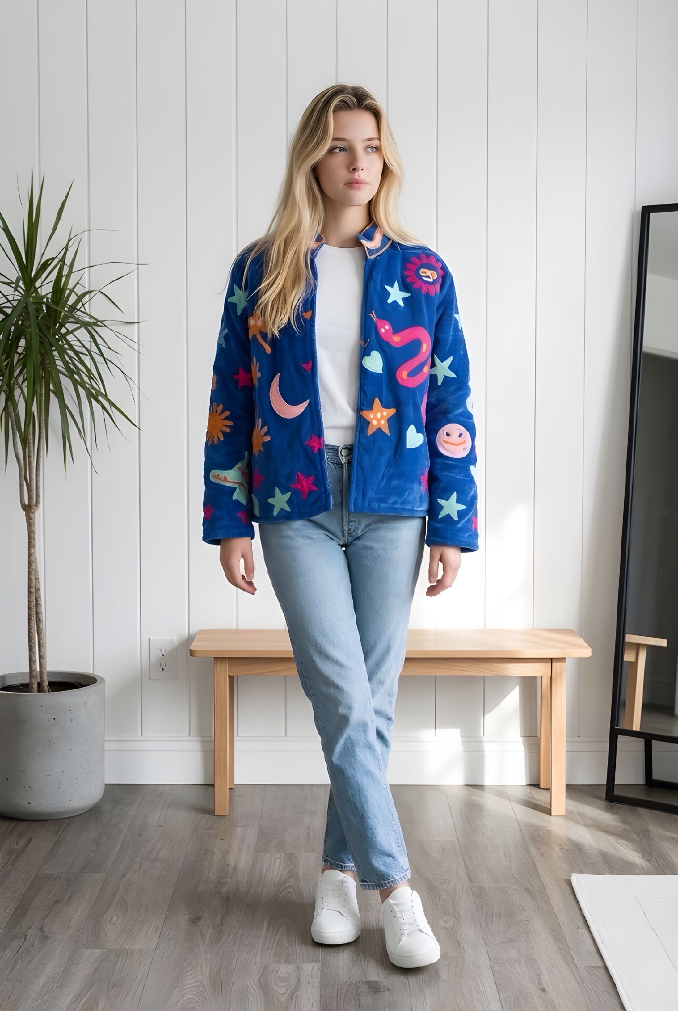 Chaqueta Bota Tejana Azul Electrico