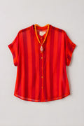 Camisa Rayas Naranja/Fucsia