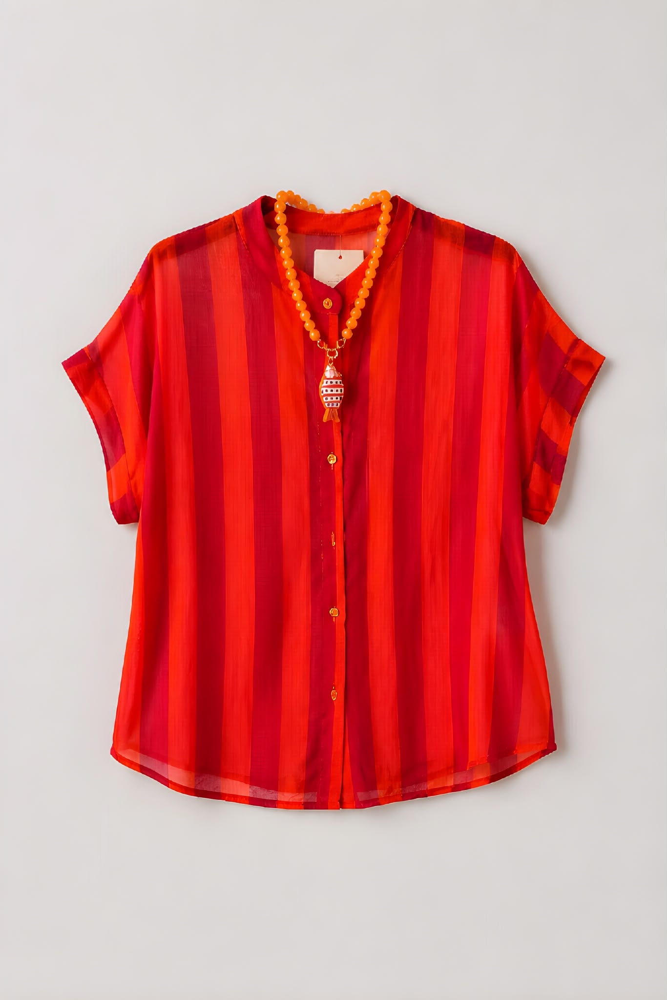 Camisa Rayas Naranja/Fucsia