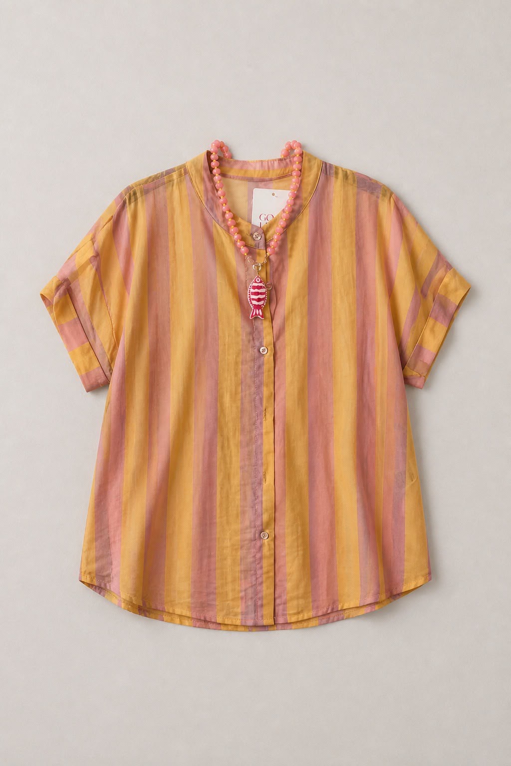 Camisa Rayas Rosa/Anarilla