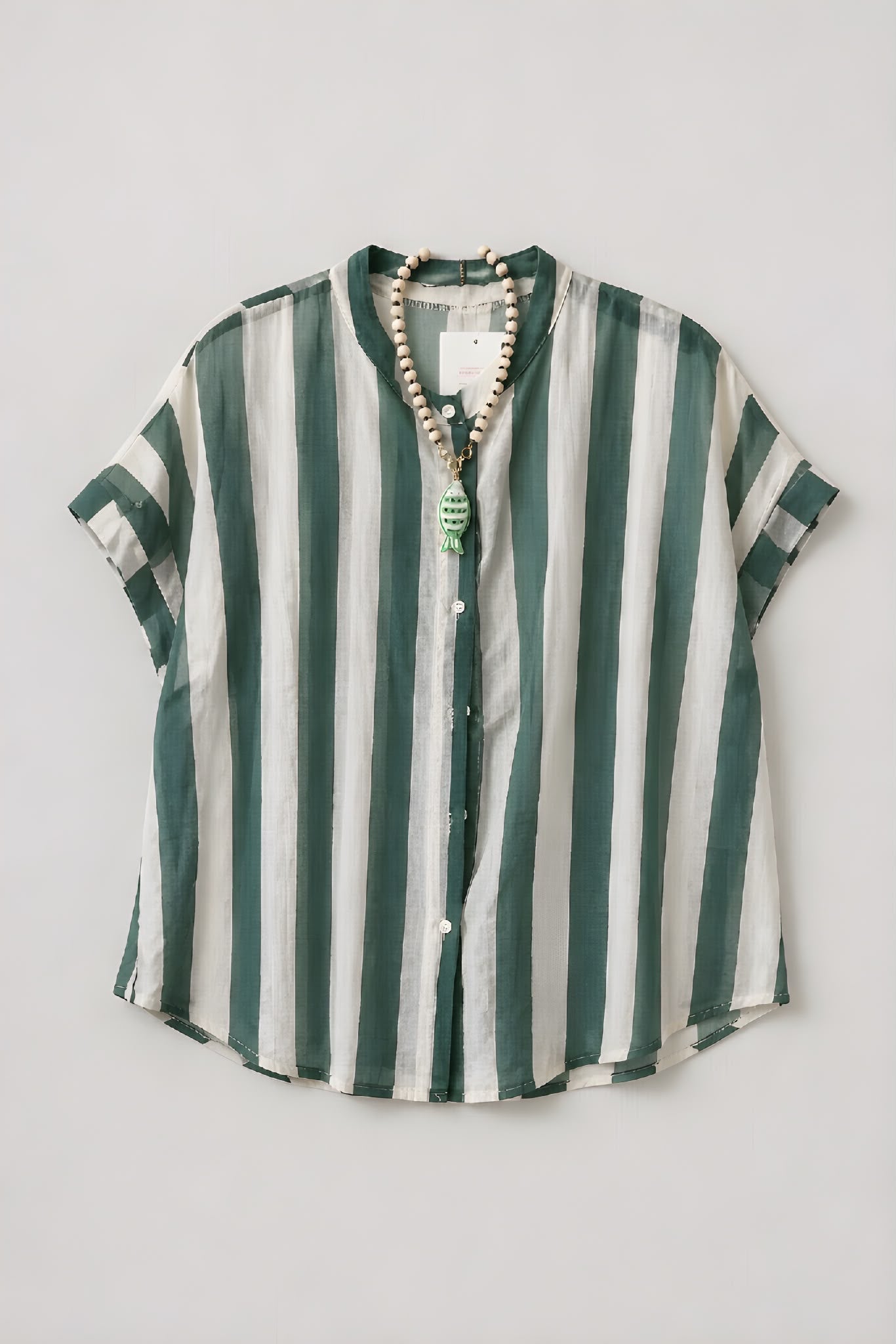 Camisa Rayas Verde/Natural