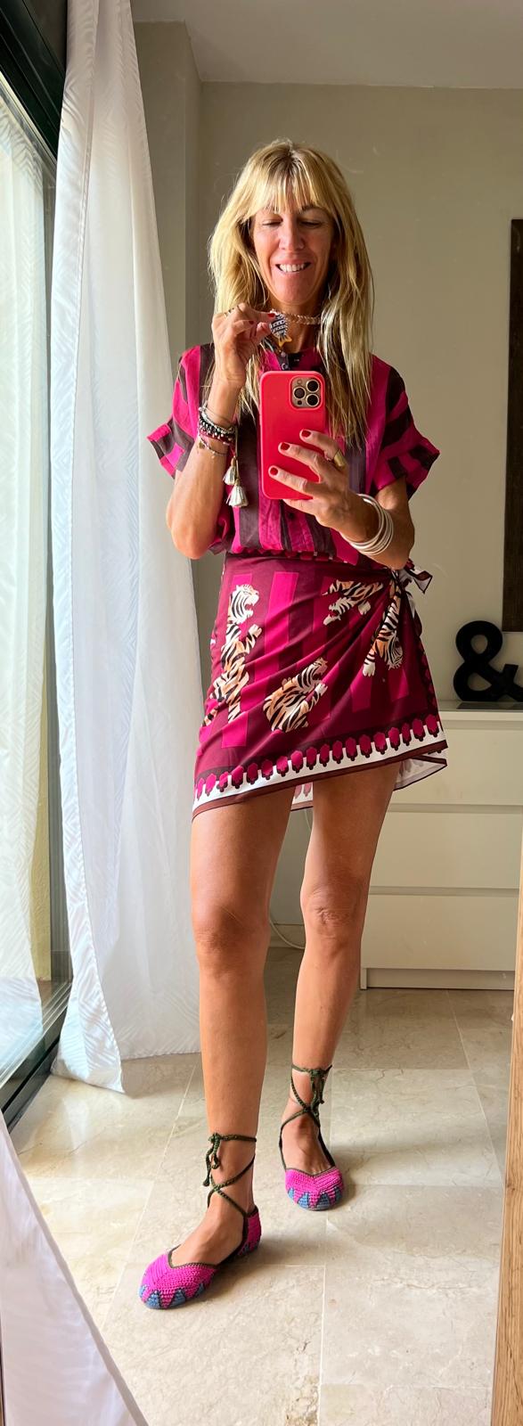 Camisa Rayas Marrón/Fucsia