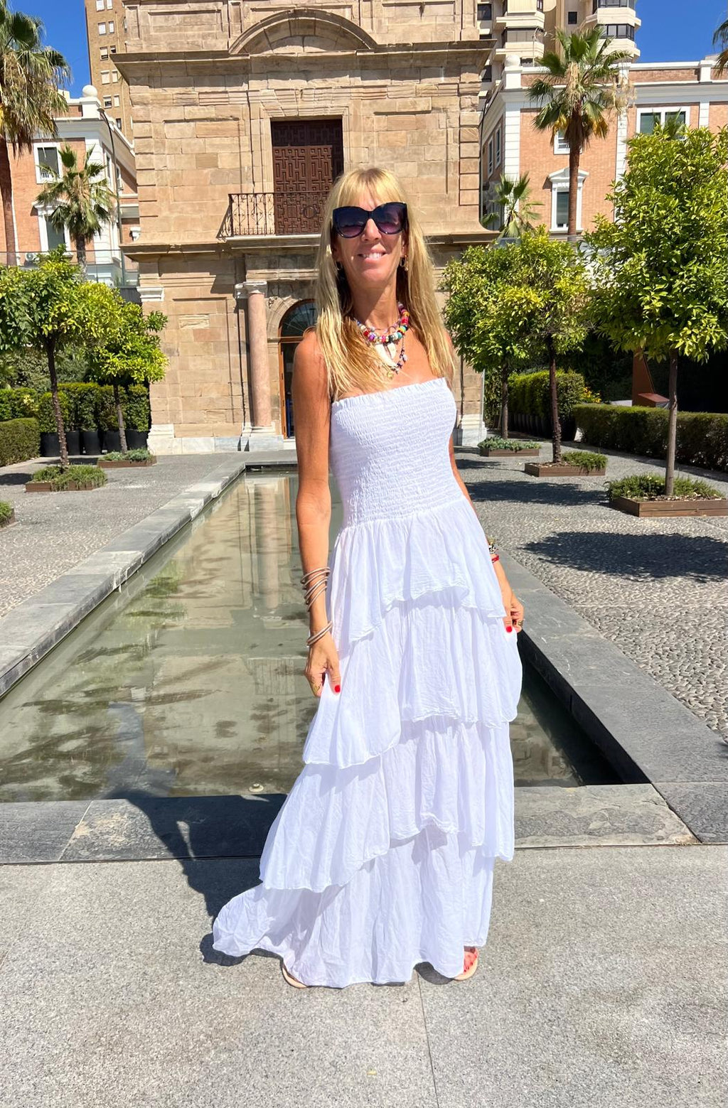 Vestido Volados Blanco