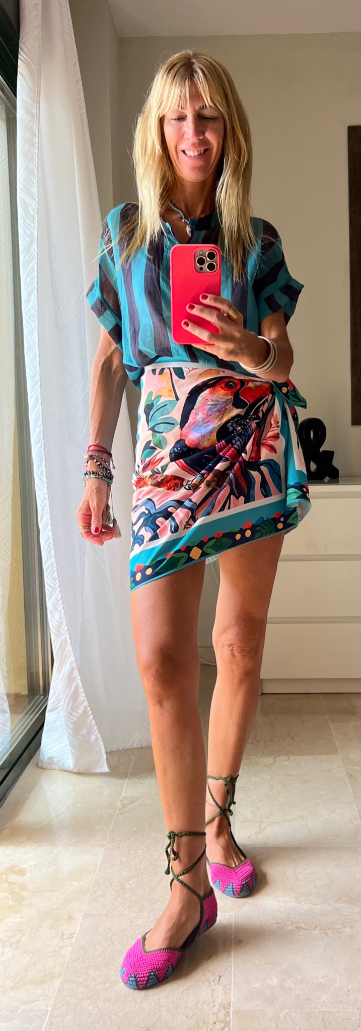 Camisa Rayas Azul/Verde Turquesa