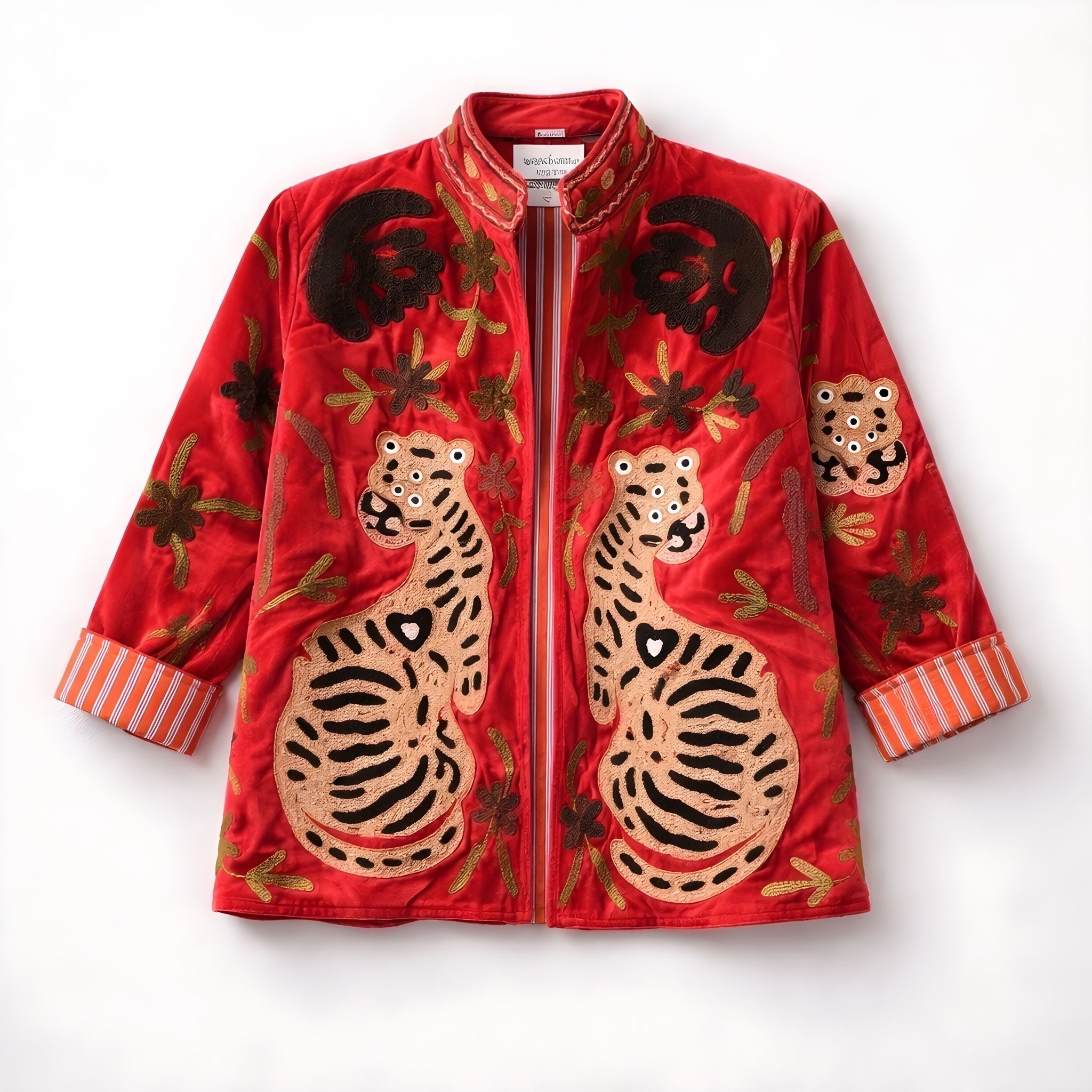Chaqueta Tigre Flor Rojo