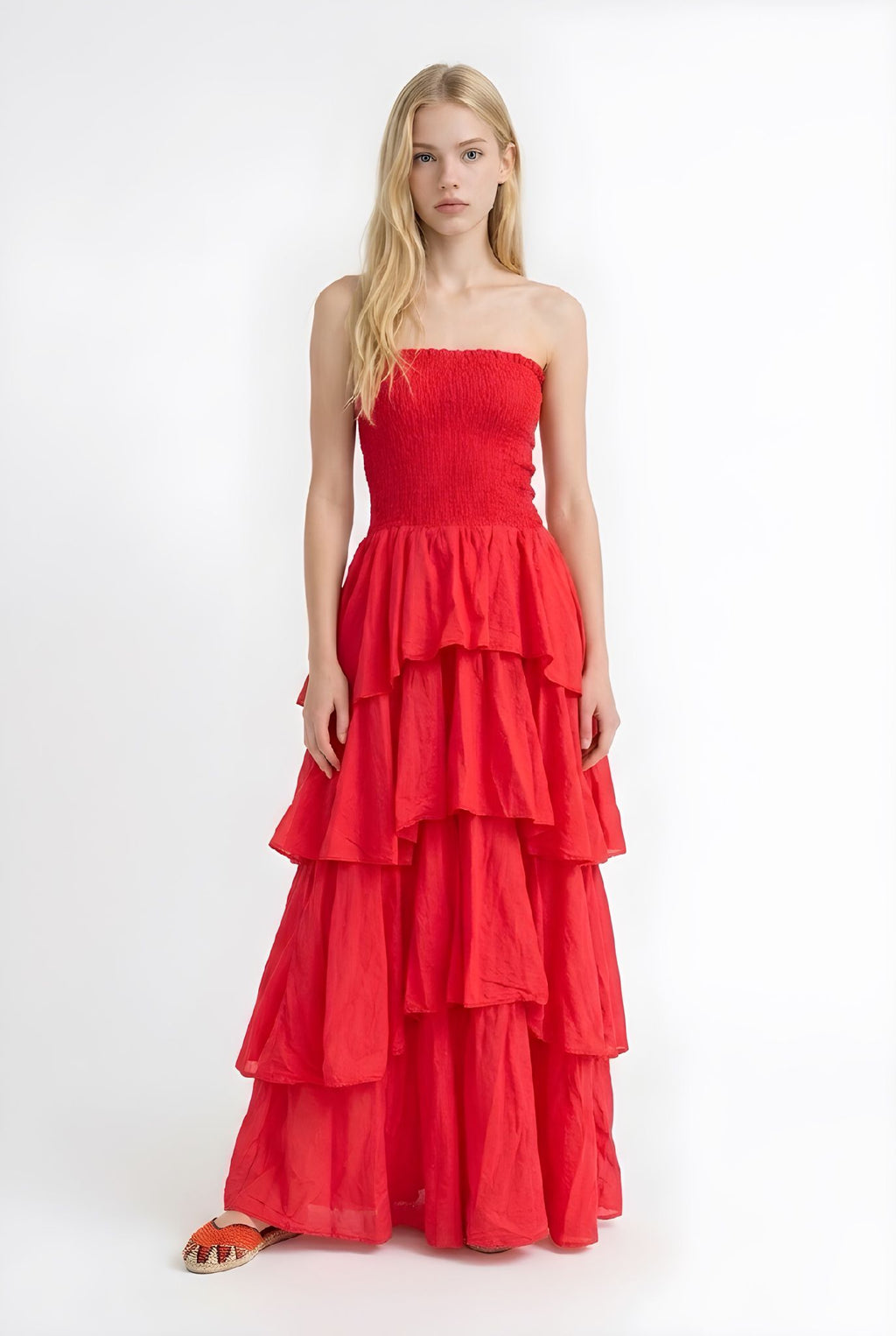 Vestido Volados Colorado