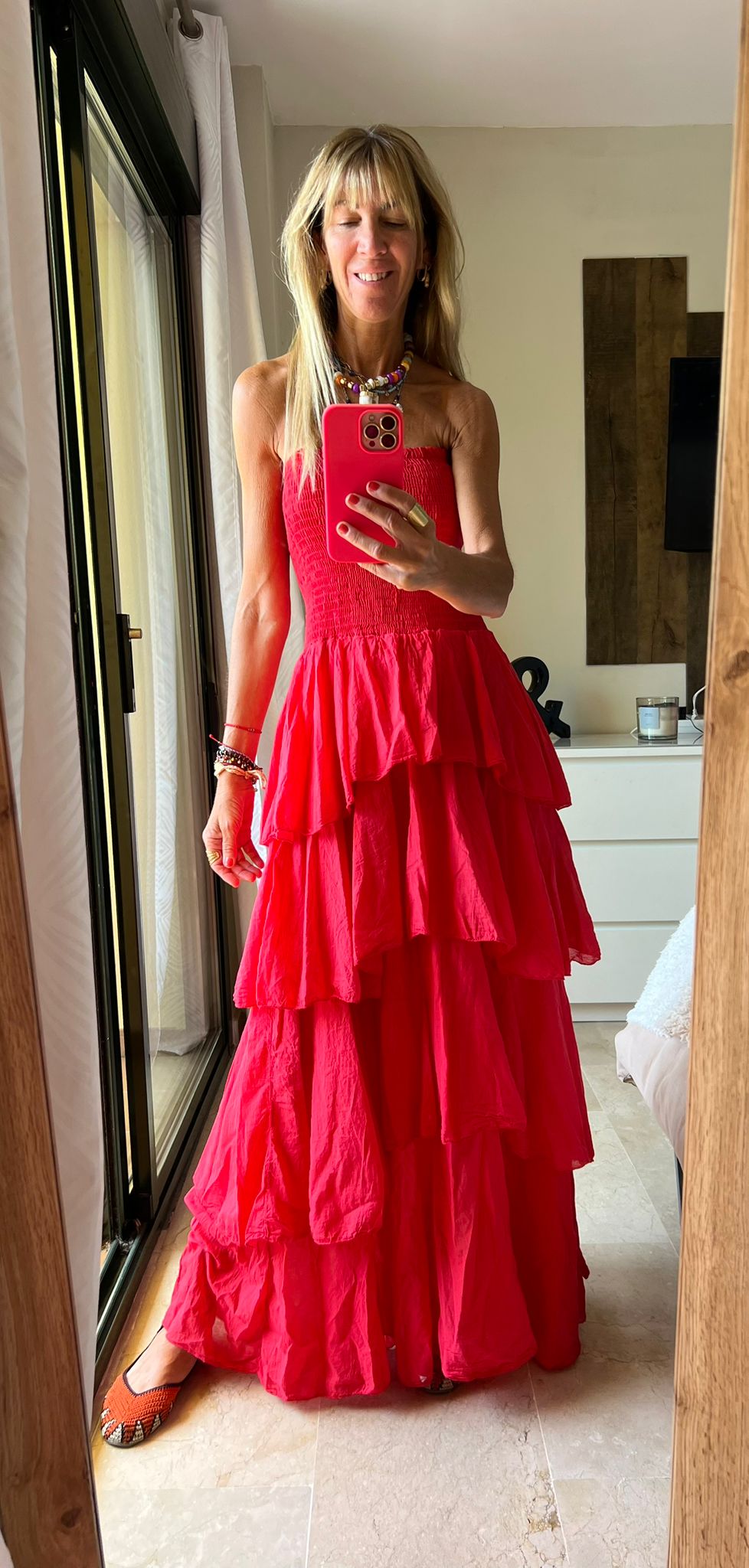 Vestido Volados Colorado