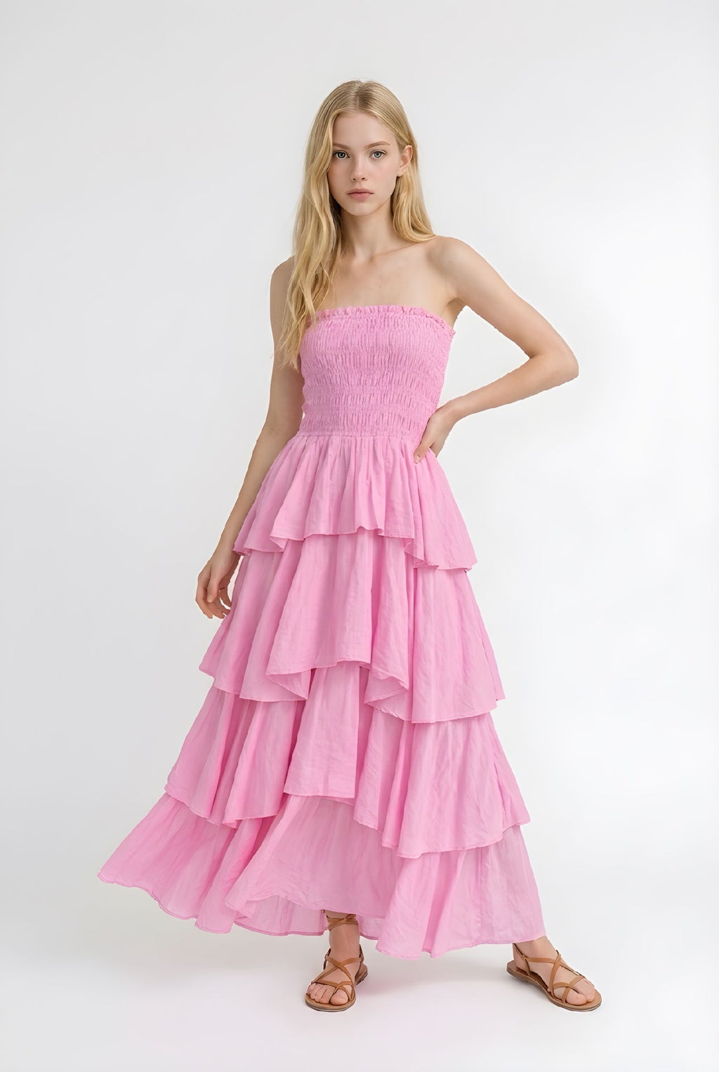Vestido Volados Rosado