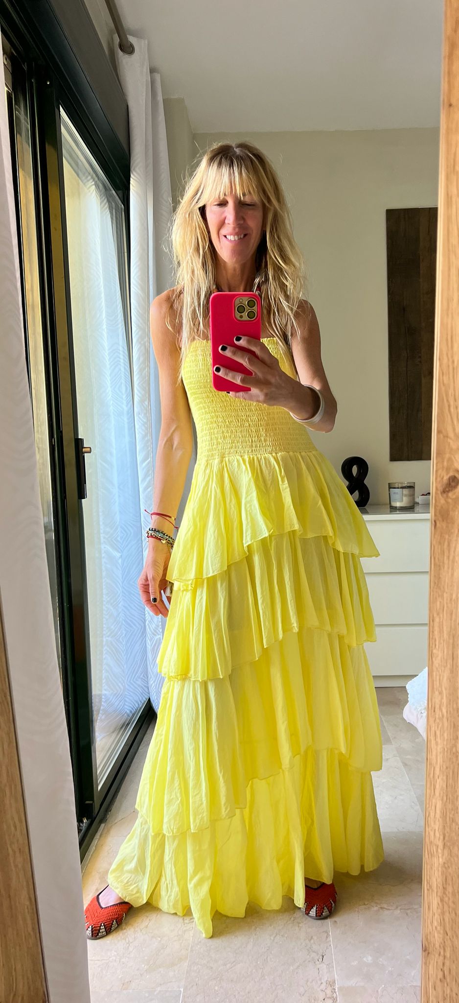 Vestido Volados Amarillo